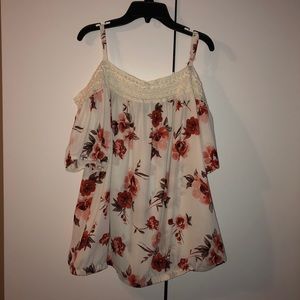 Torrid white floral off the shoulder blouse